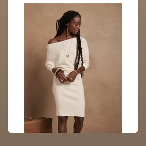 Banana Republic off the shoulder black sweater dress